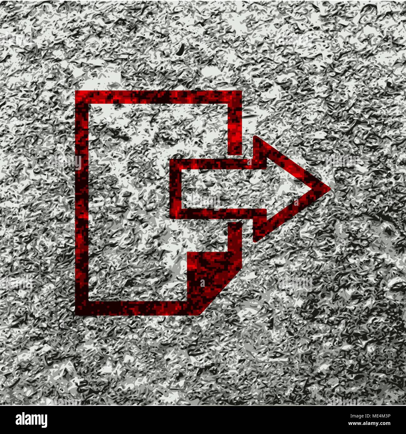 send Export file icon symbol on a concrete wall. Vector illustration ...