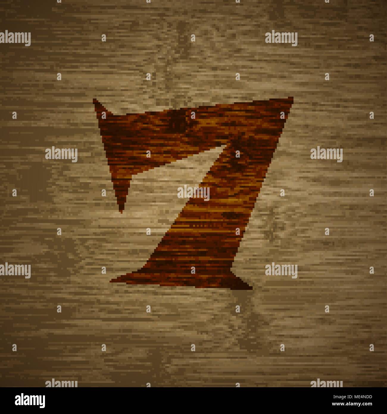 number seven icon symbol on a wooden background. Vector illustration ...