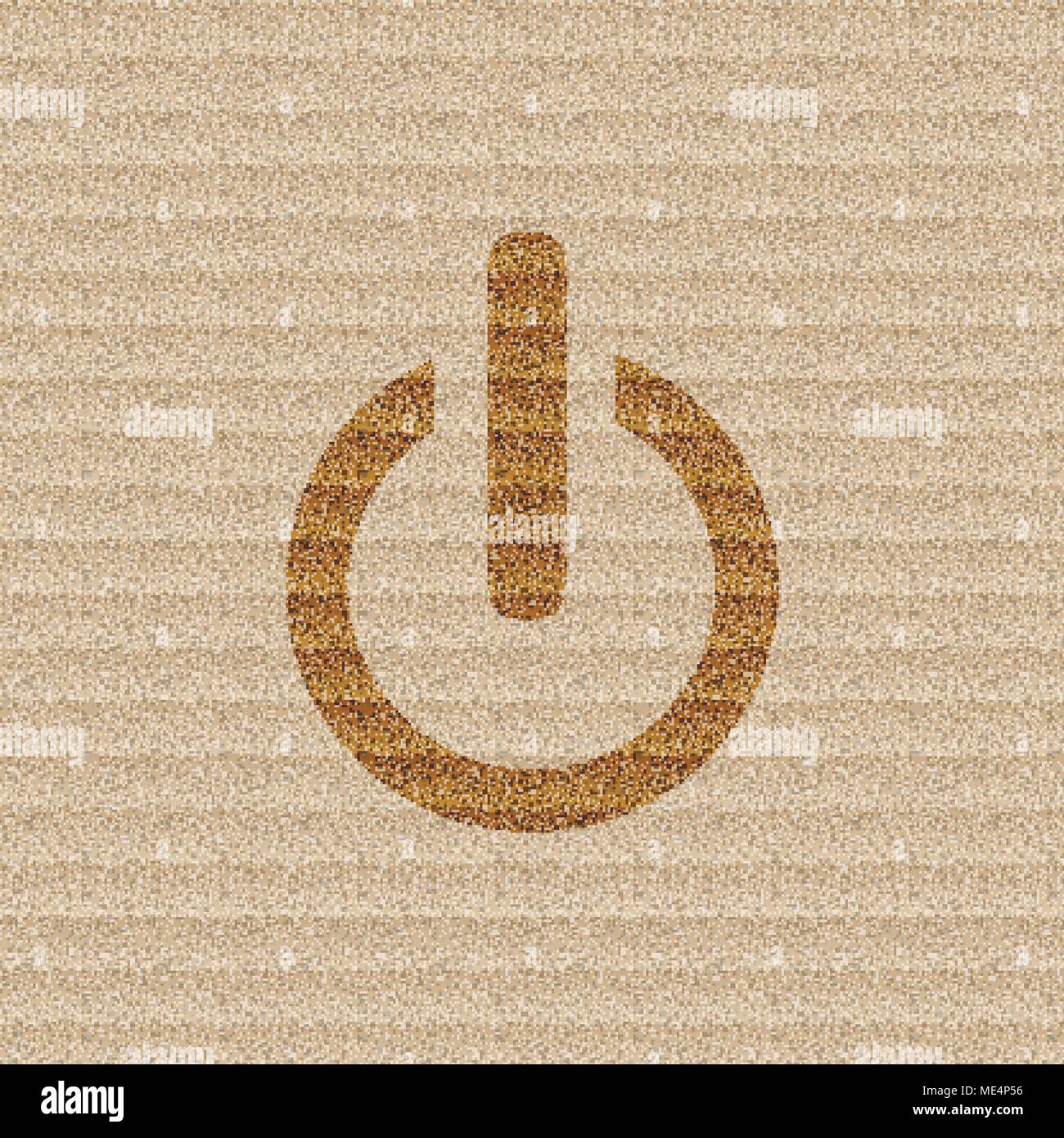 Power icon symbol on cardboard background. Vector illustration Stock ...