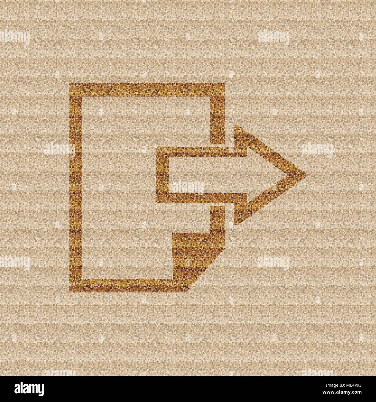 send Export file icon symbol on cardboard background. Vector ...