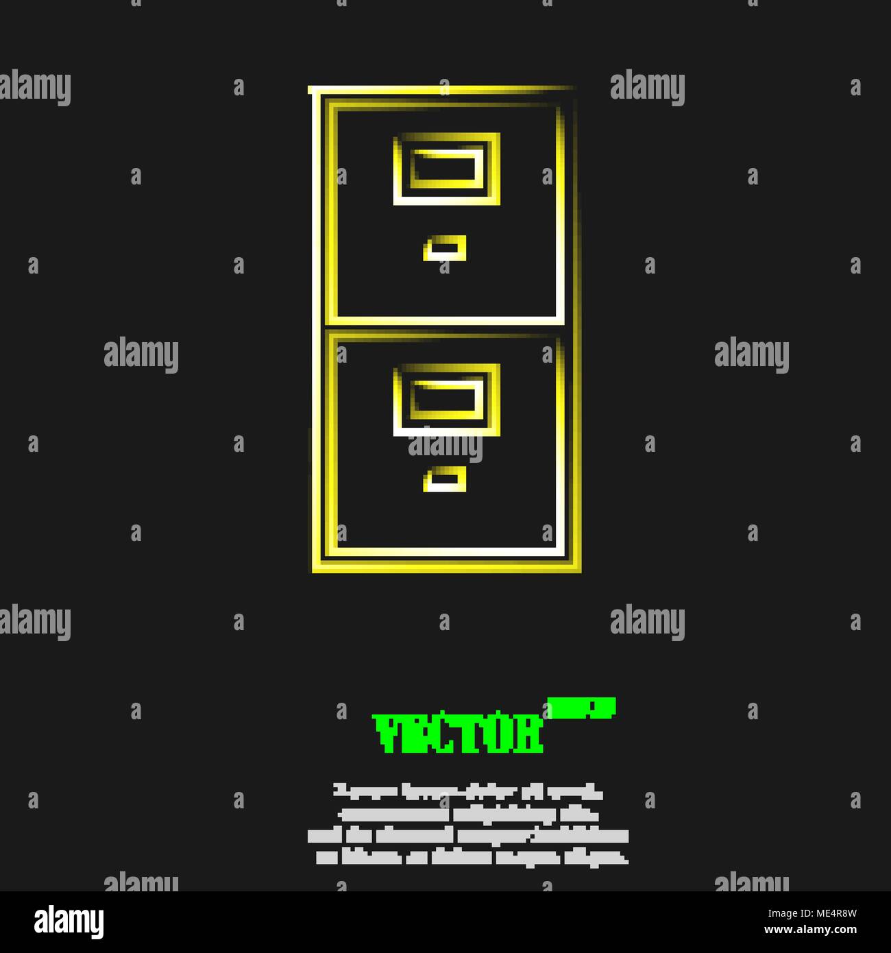 Safe icon symbol with effect of yellow neon. Vector illustration Stock ...
