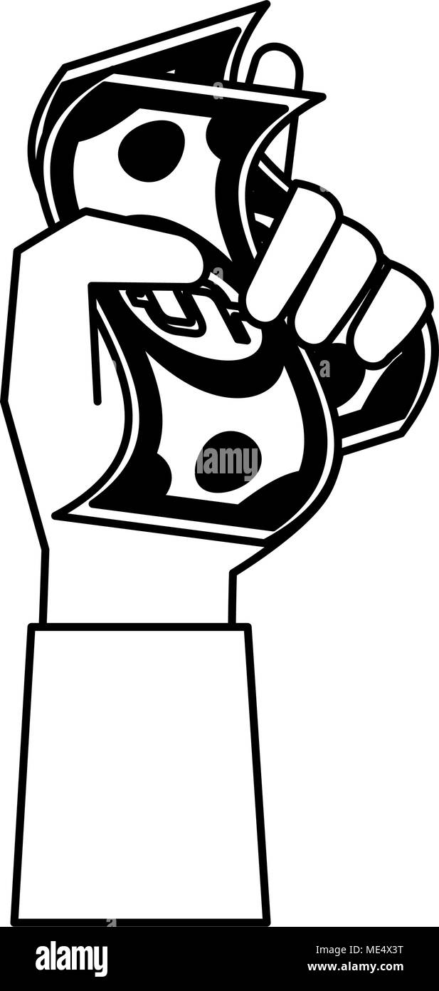 Hand with money on black and white Stock Vector Image & Art - Alamy