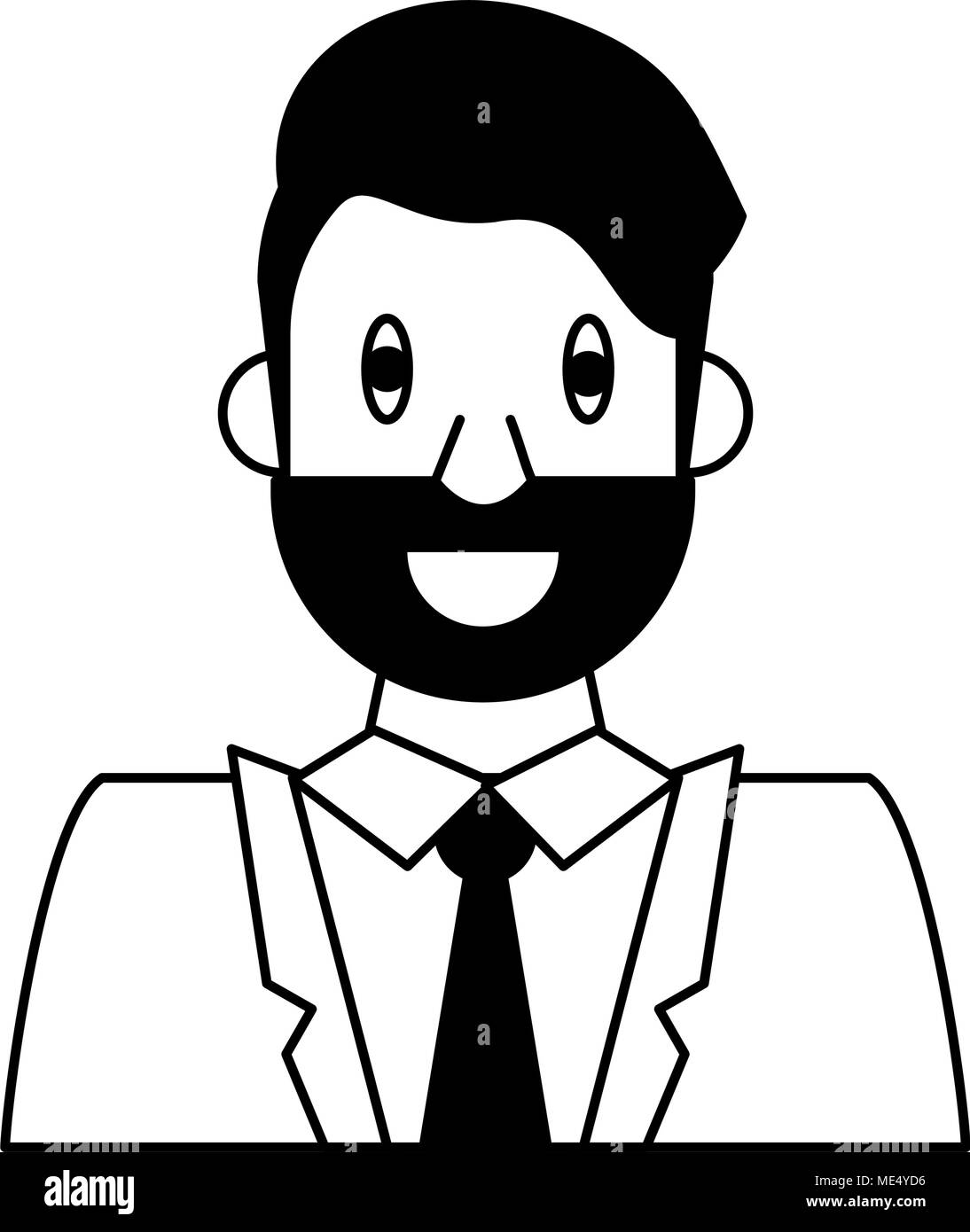 Businessman cartoon profile on black and white Stock Vector Image & Art