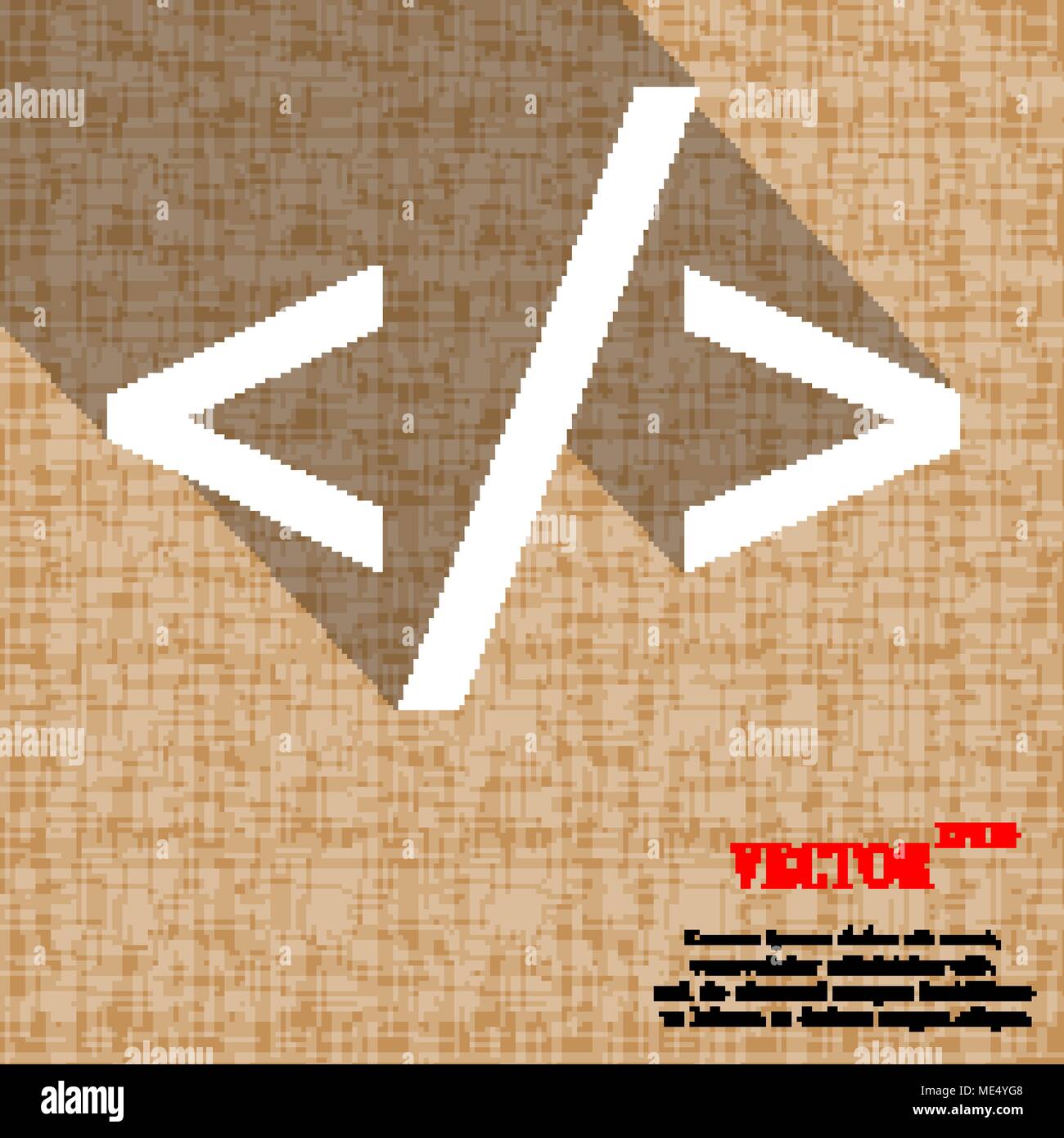 Programming code icon symbol on abstract geometric background with long ...