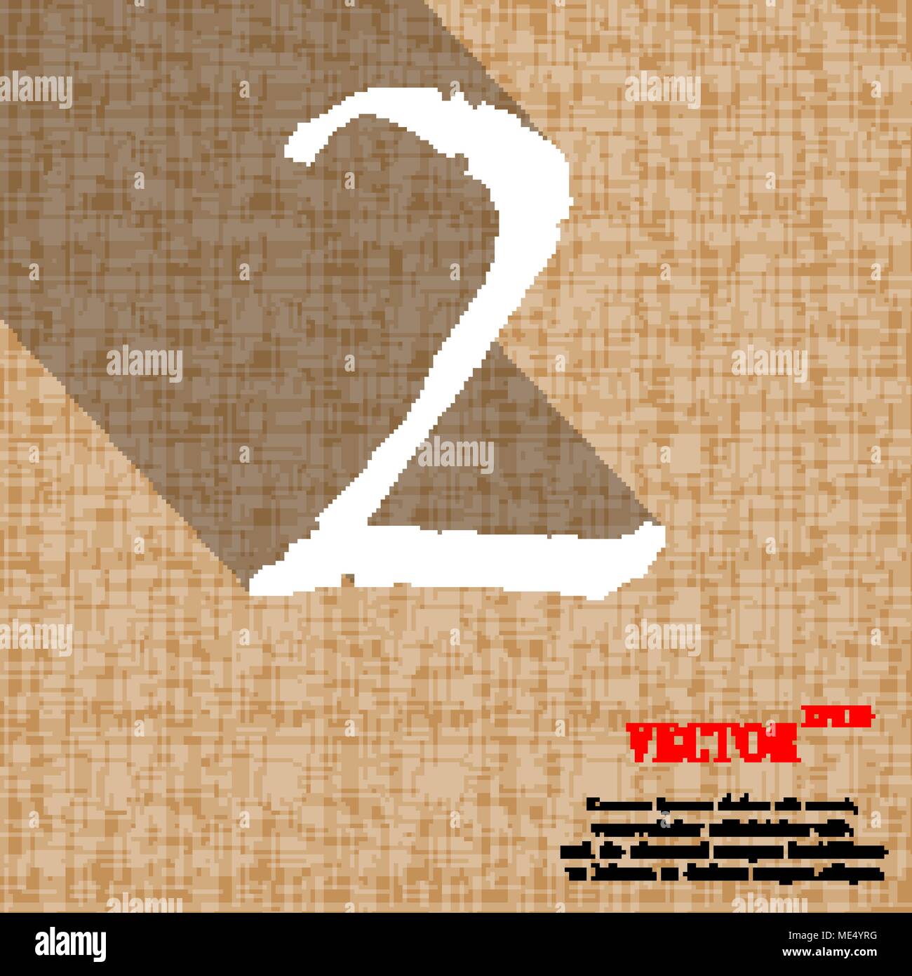 number two icon symbol on abstract geometric background with long ...