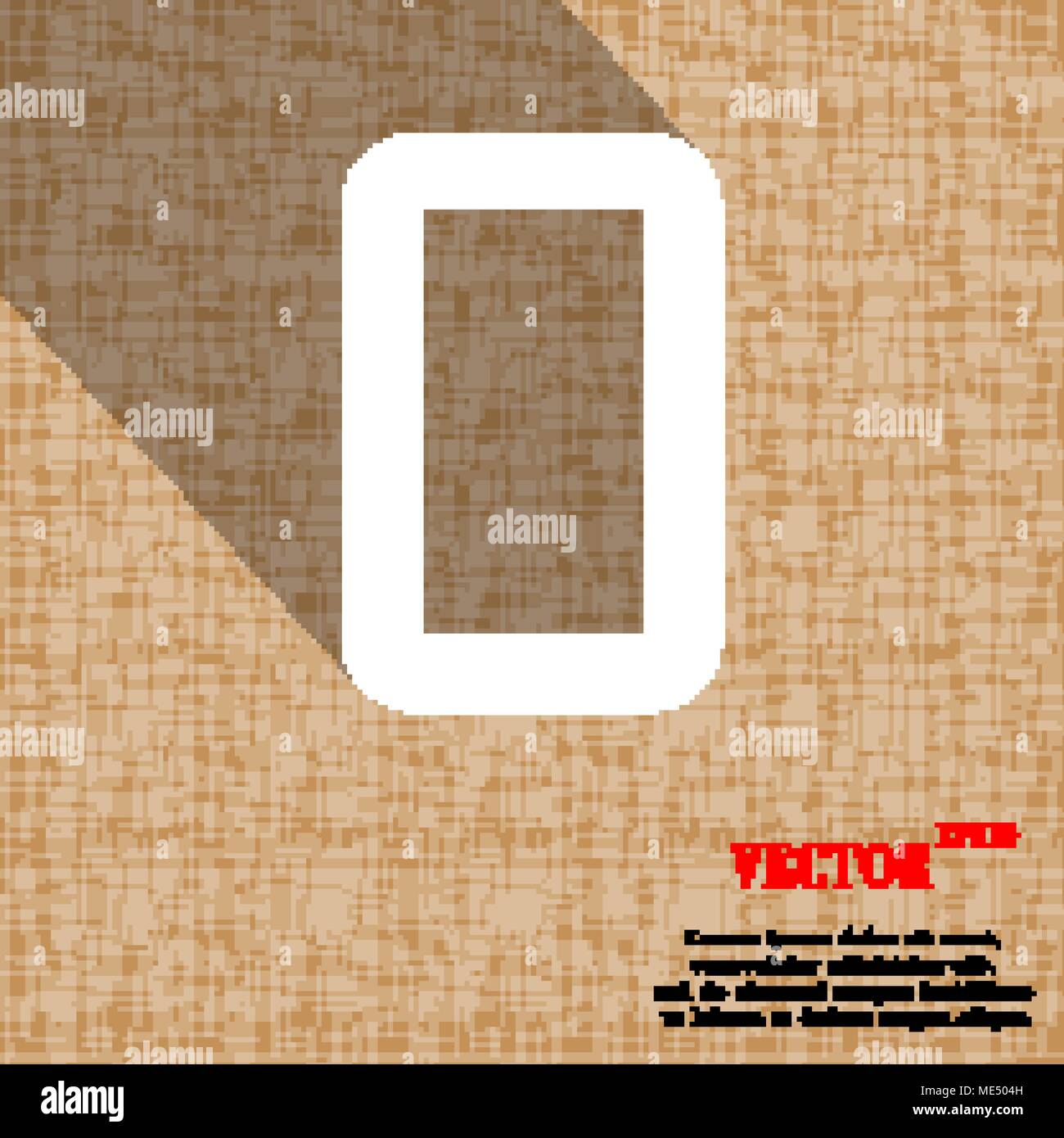 number zero icon symbol on abstract geometric background with long ...