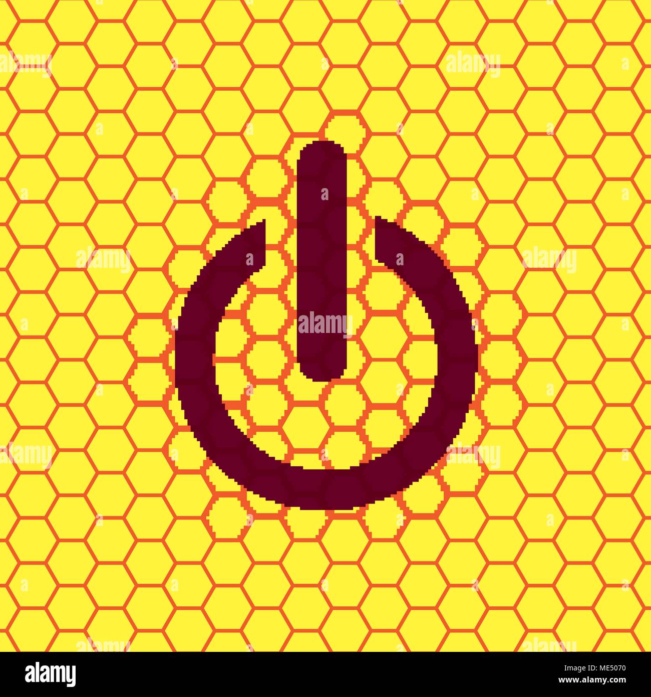 Power icon symbol on a yellow background abstract similar to a ...