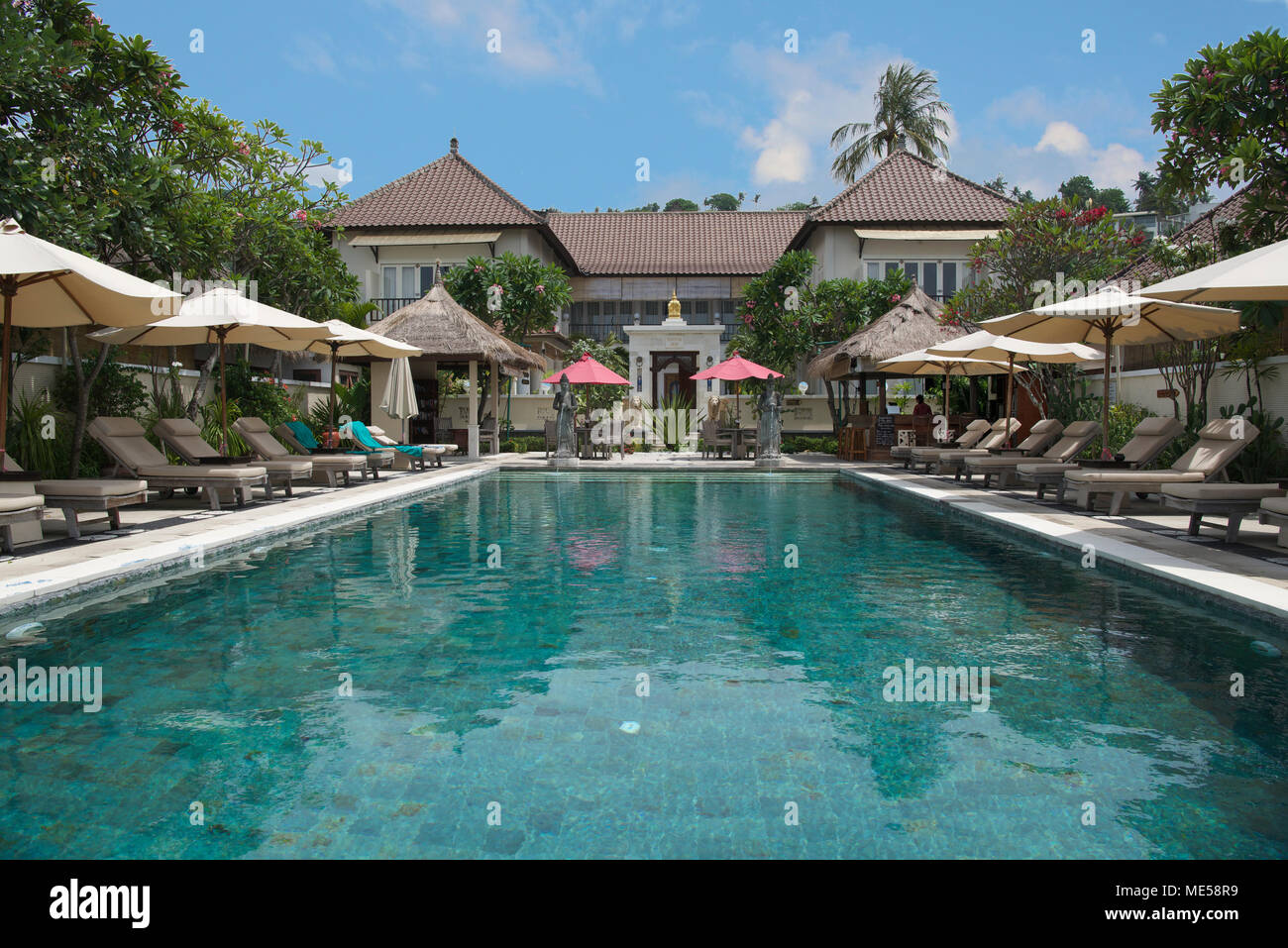 Swimming pool Puri Mas Resort Senggigi Lombok Indonesia Stock Photo