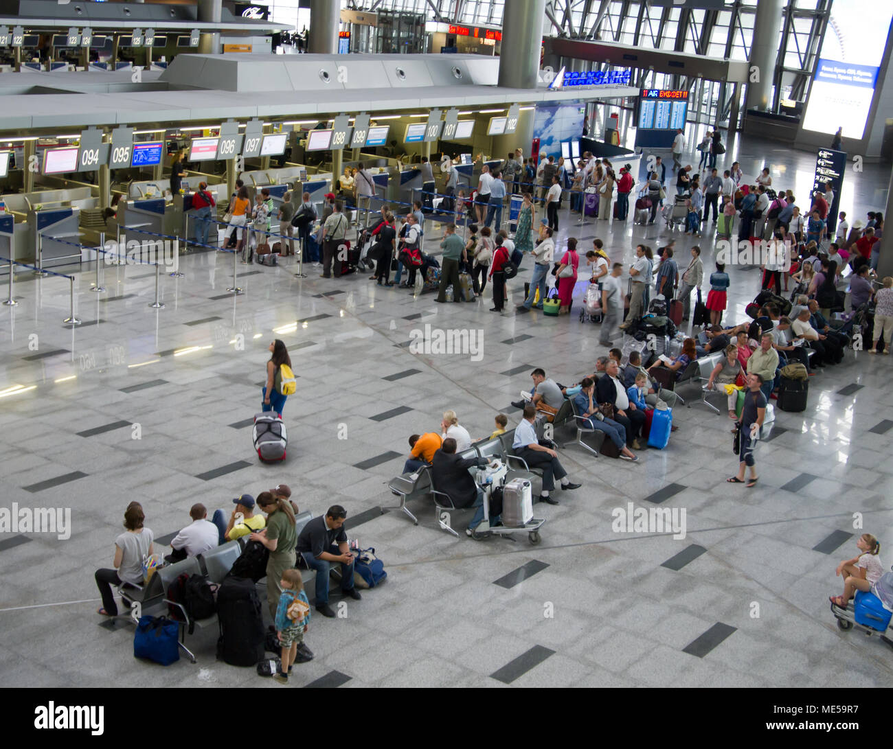Moscow, Russia - June 16, 2013: Interior of Terminal A, Vnukovo Airport, Moscow Stock Photo