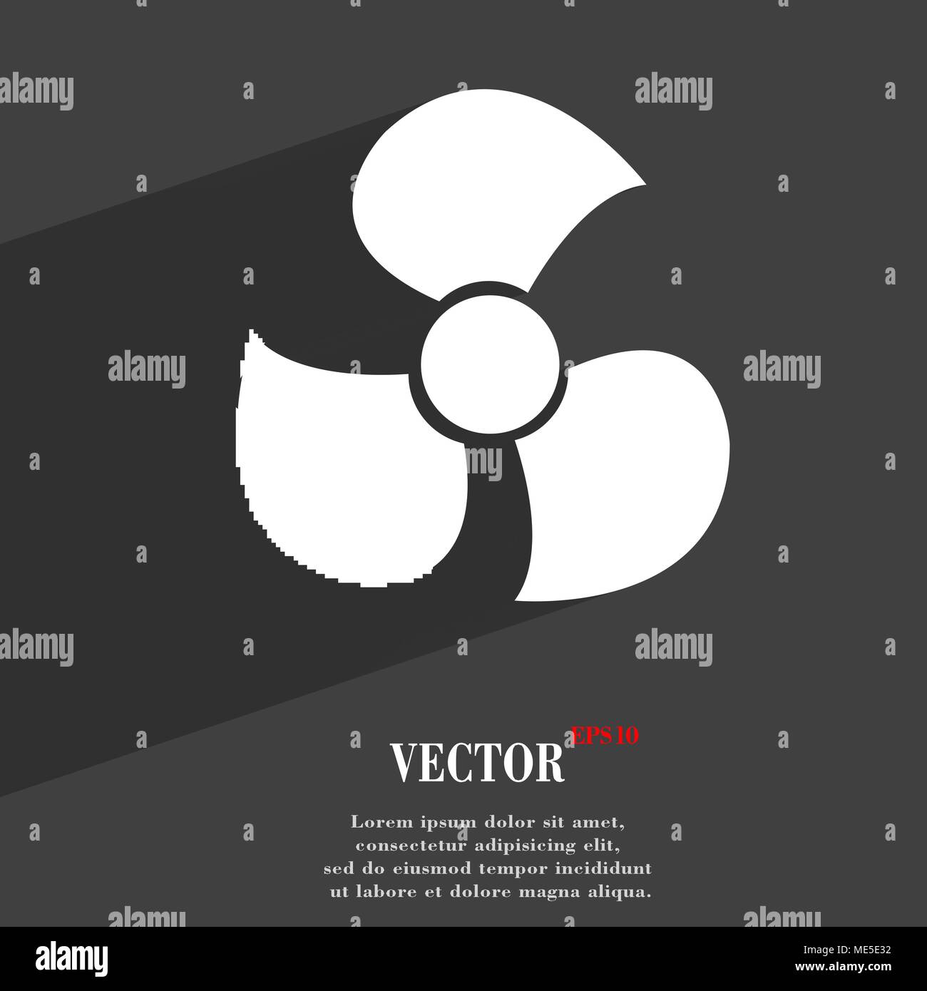 Fans, propeller icon symbol Flat modern web design with long shadow and ...