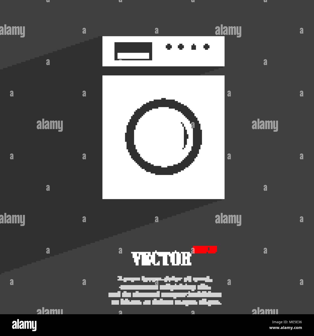 washing machine icon symbol Flat modern web design with long shadow and ...