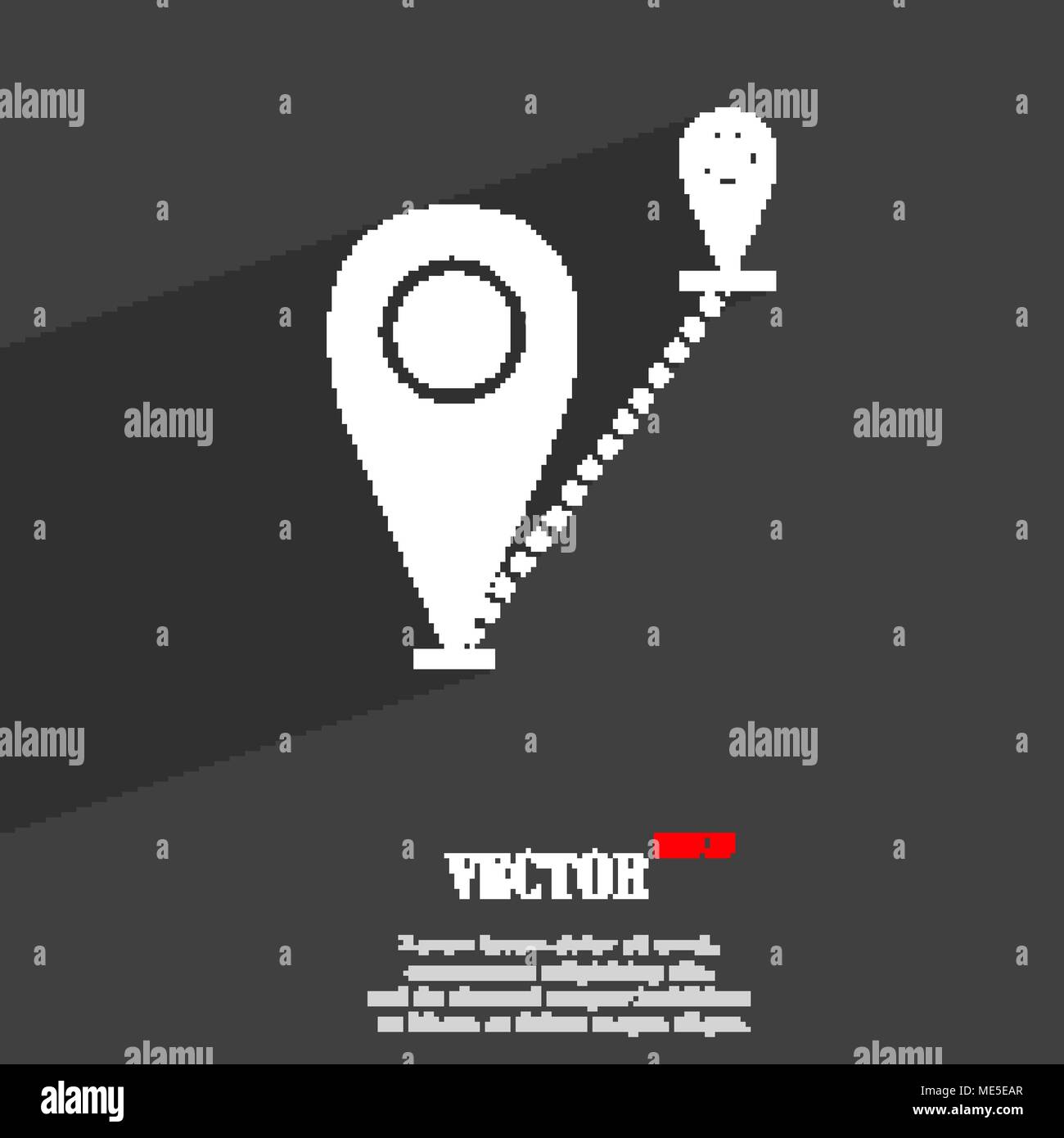 Map pointer  icon symbol Flat modern web design with long shadow and space for your text. Vector illustration Stock Vector