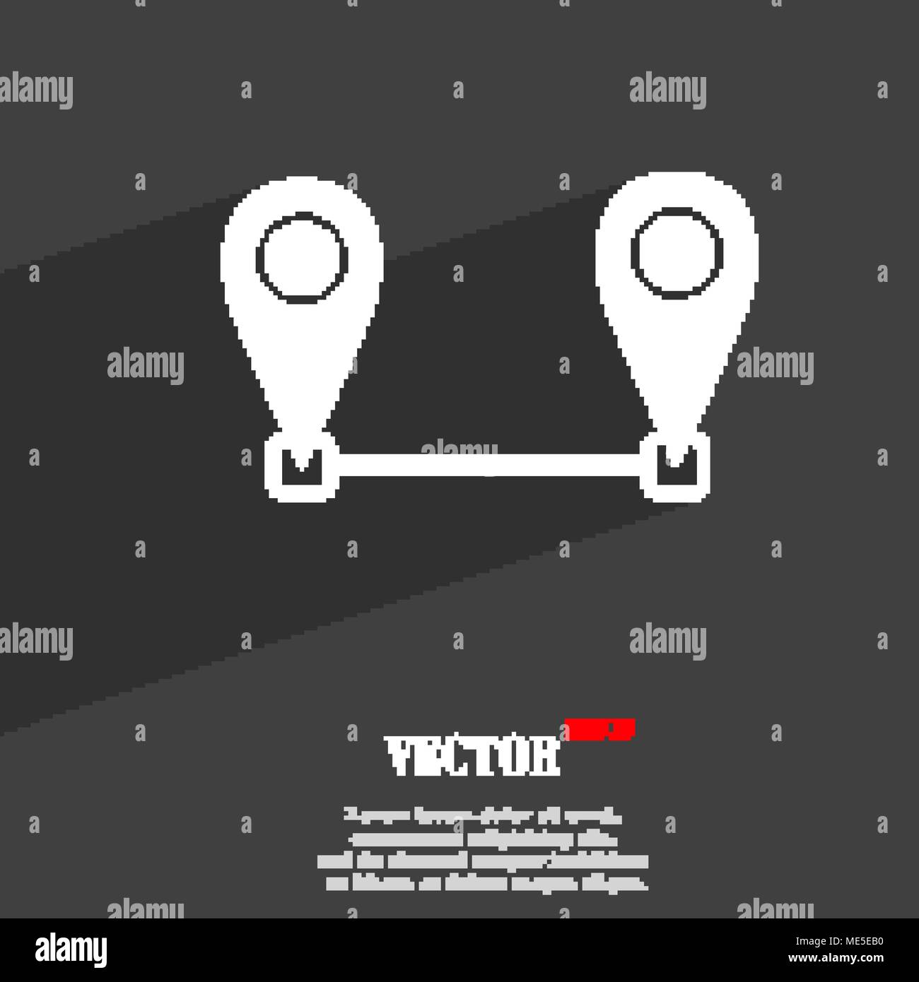 Map pointer  icon symbol Flat modern web design with long shadow and space for your text. Vector illustration Stock Vector