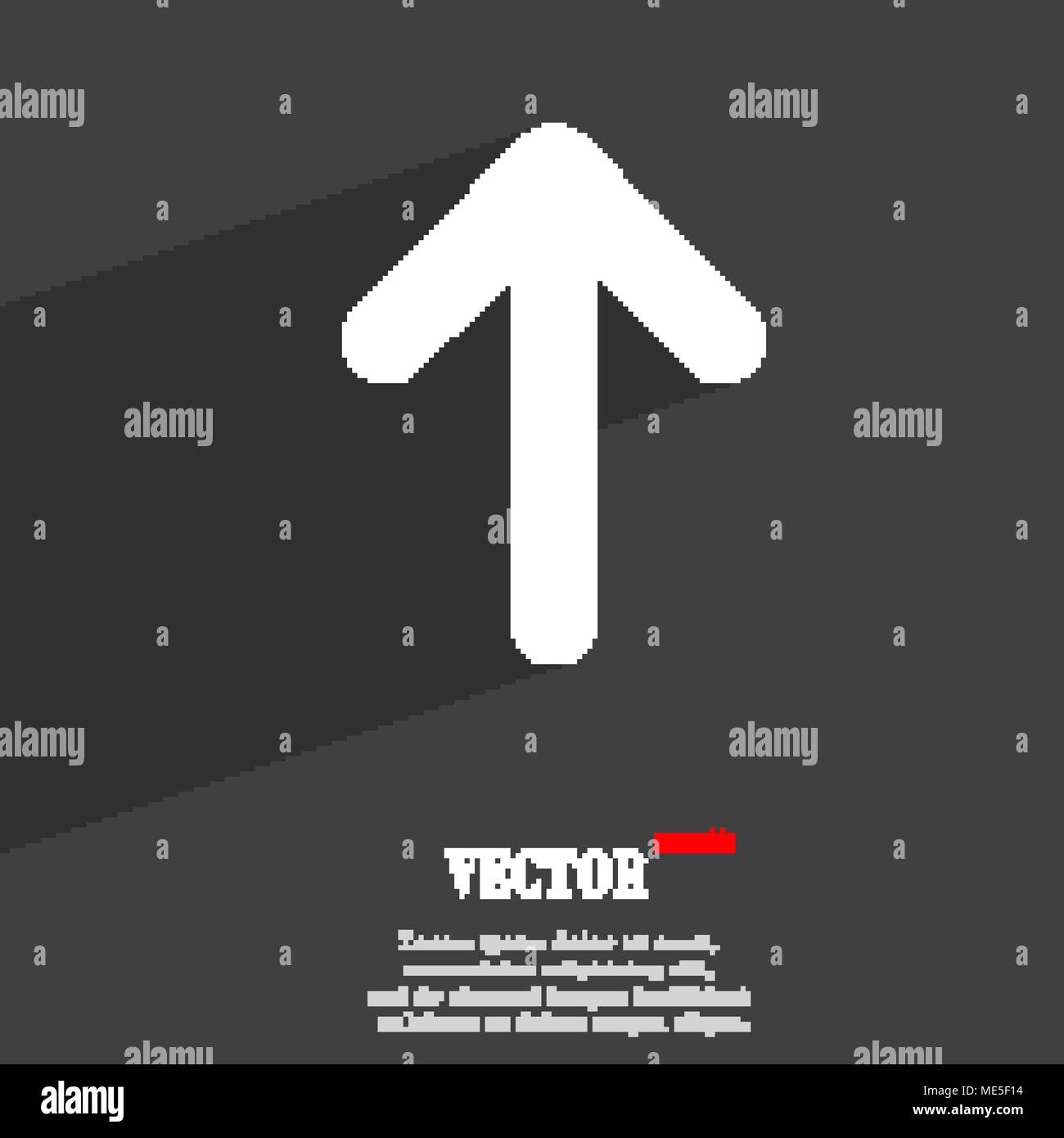 Arrow up, This side up icon symbol Flat modern web design with long ...