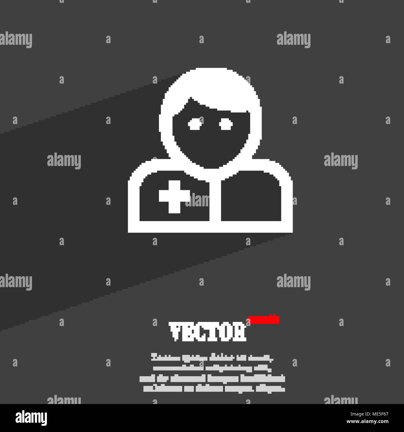 Doctor icon symbol Flat modern web design with long shadow and space ...