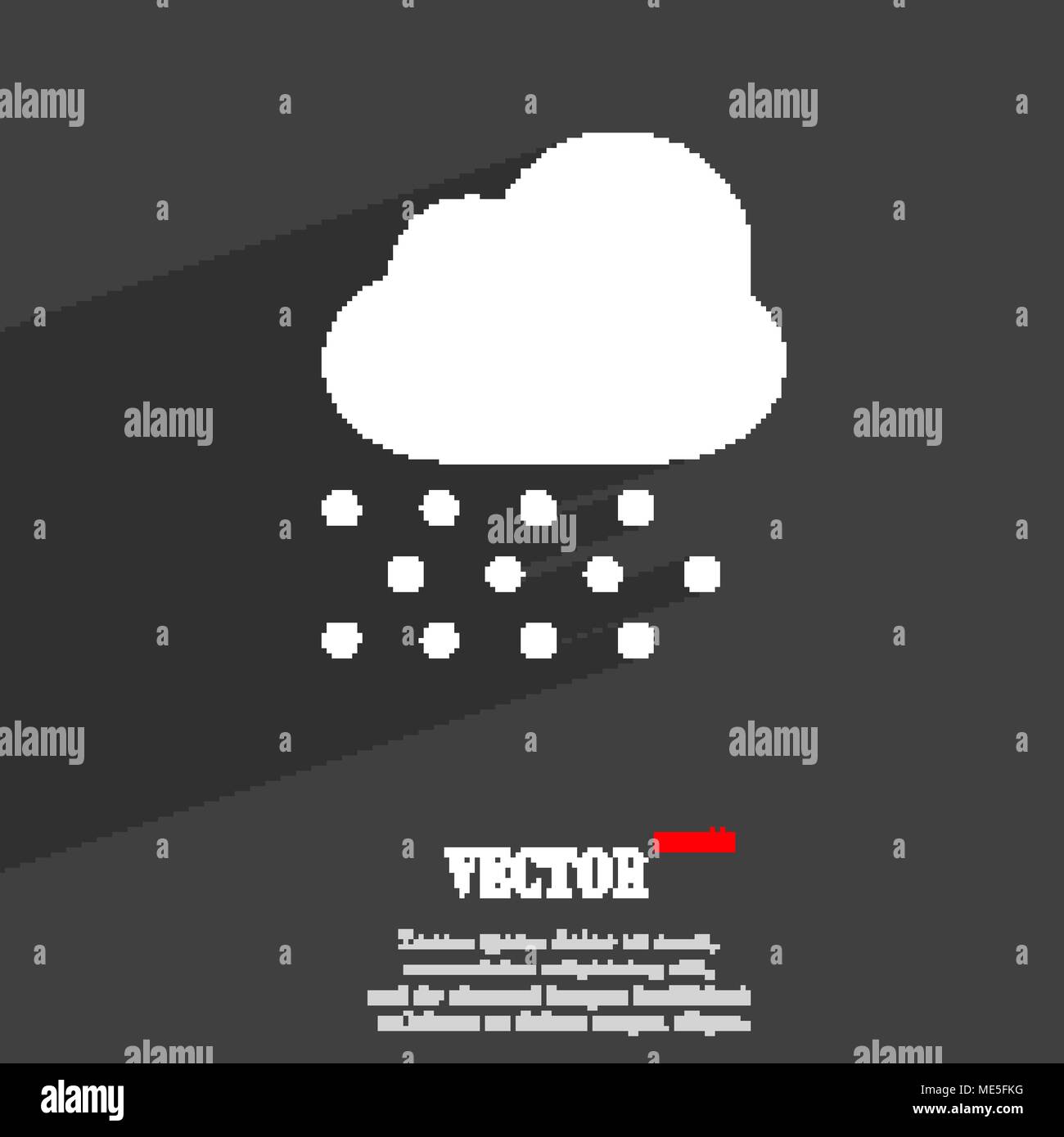 snowing icon symbol Flat modern web design with long shadow and space ...