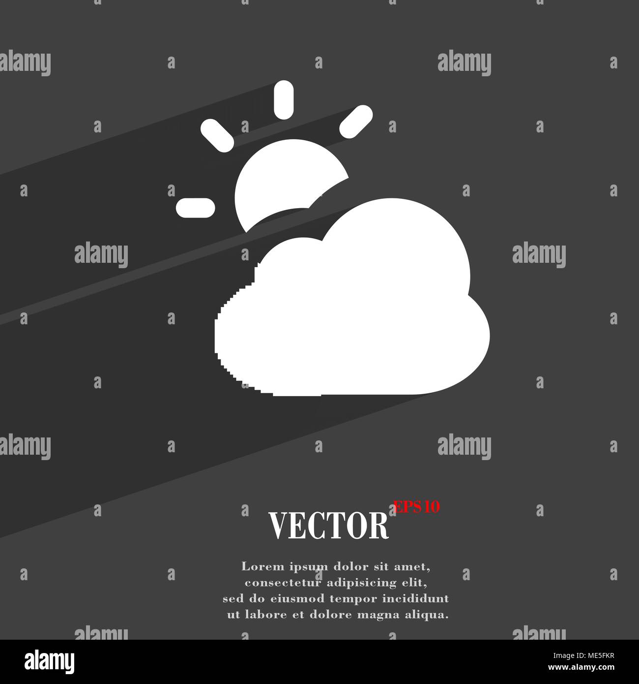 weather icon symbol Flat modern web design with long shadow and space ...