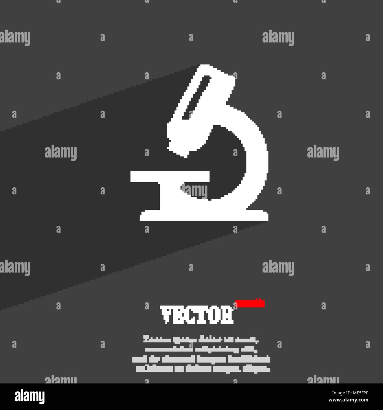 microscope  icon symbol Flat modern web design with long shadow and space for your text. Vector illustration Stock Vector