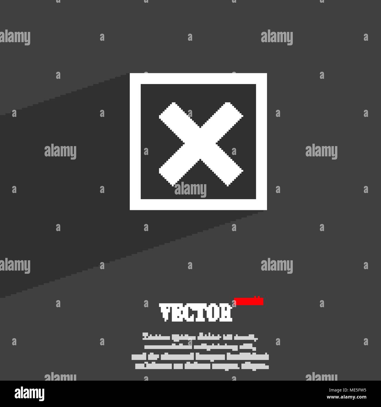Cancel icon symbol Flat modern web design with long shadow and space ...