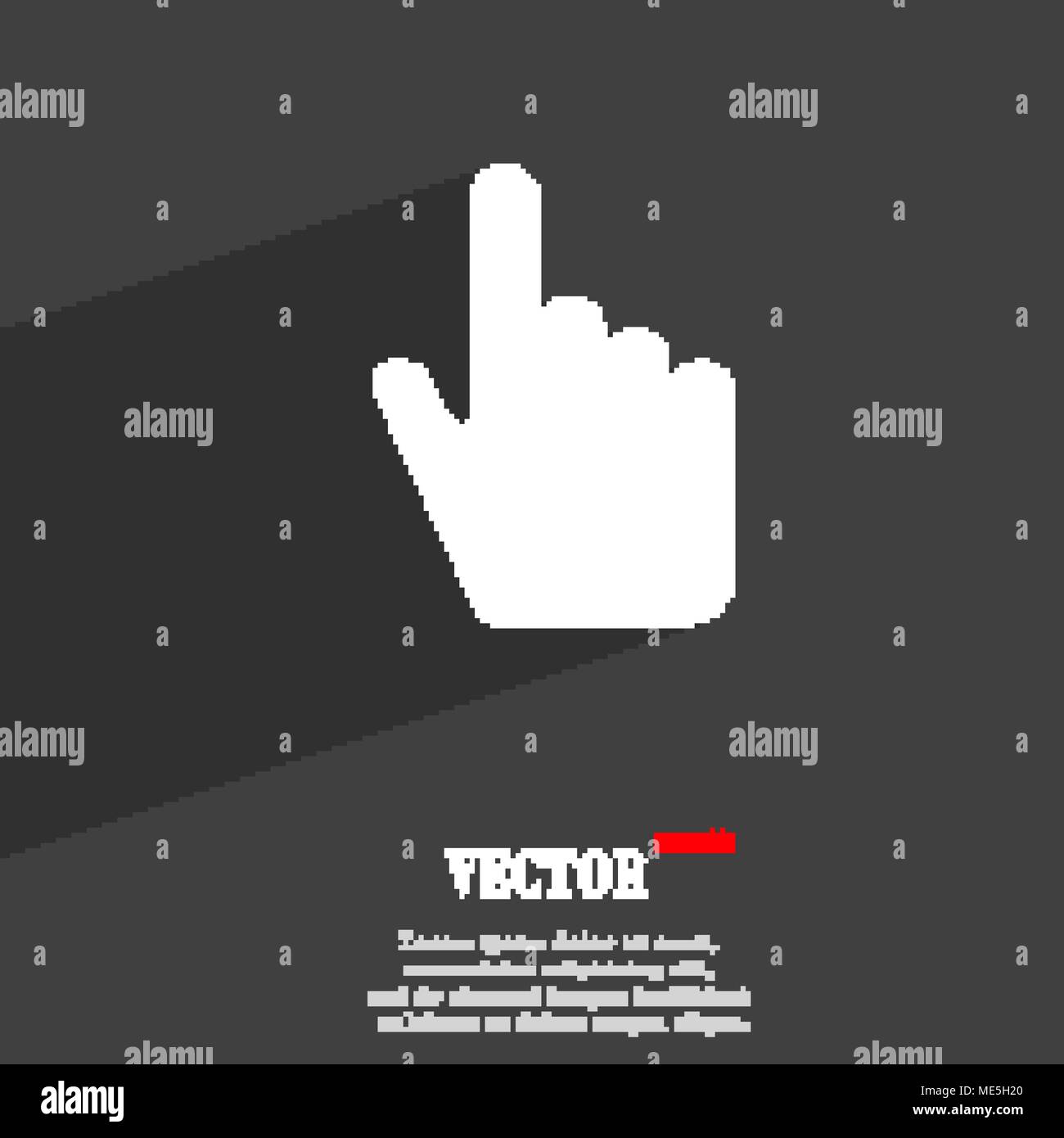 cursor icon symbol Flat modern web design with long shadow and space for your text. Vector illustration Stock Vector
