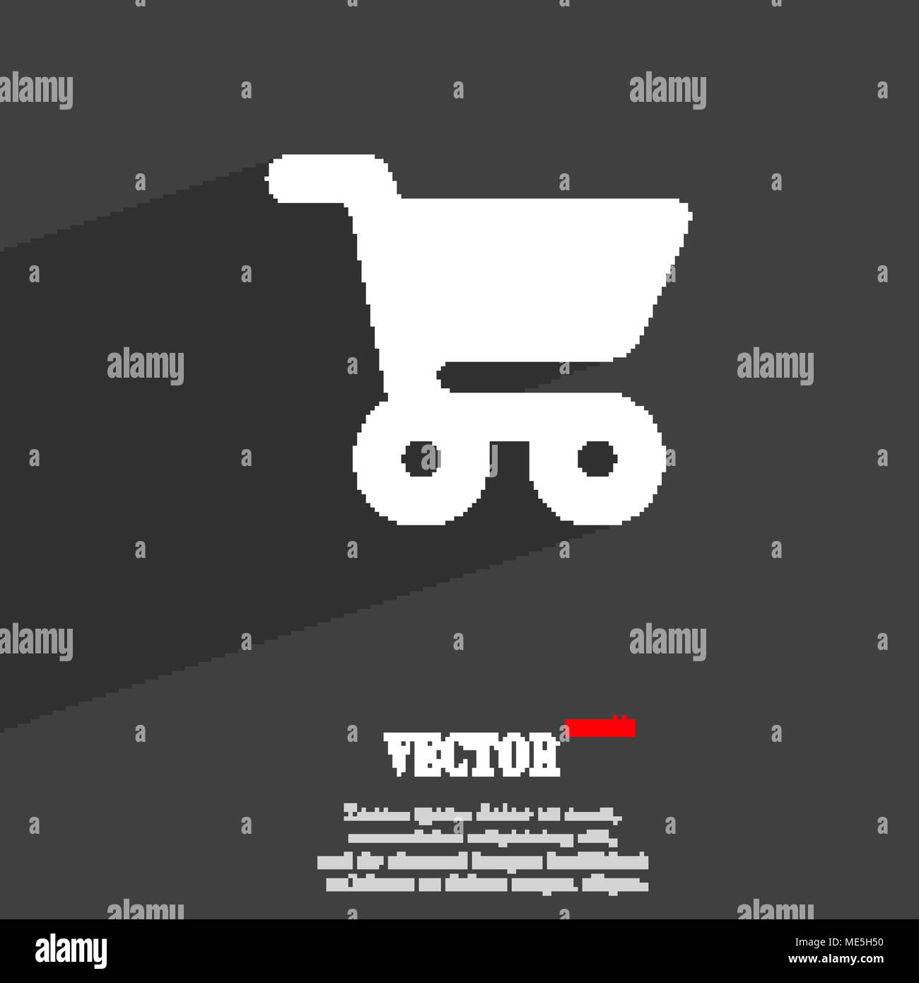 shopping basket icon symbol Flat modern web design with long shadow and ...
