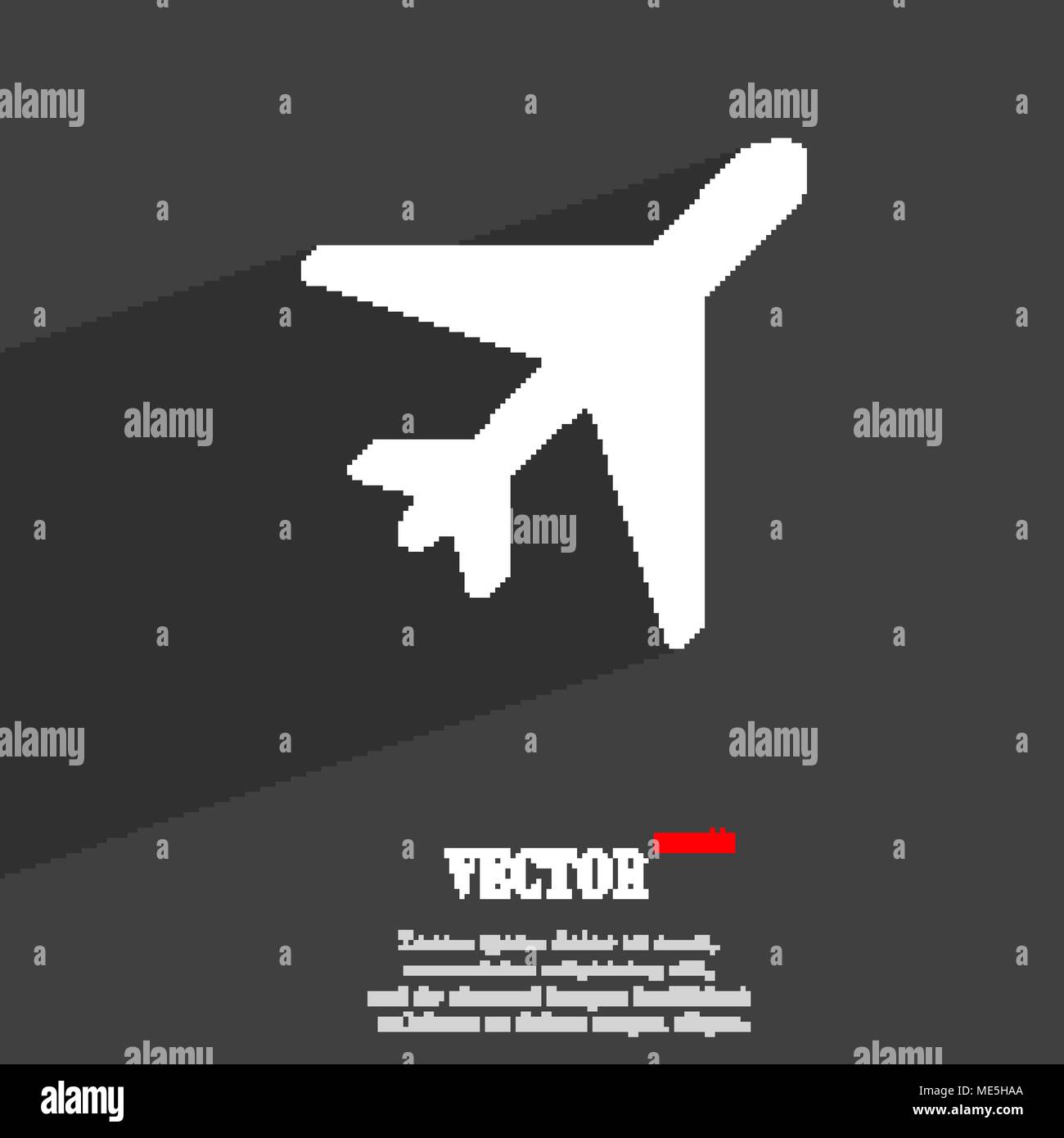 airplane icon symbol Flat modern web design with long shadow and space ...