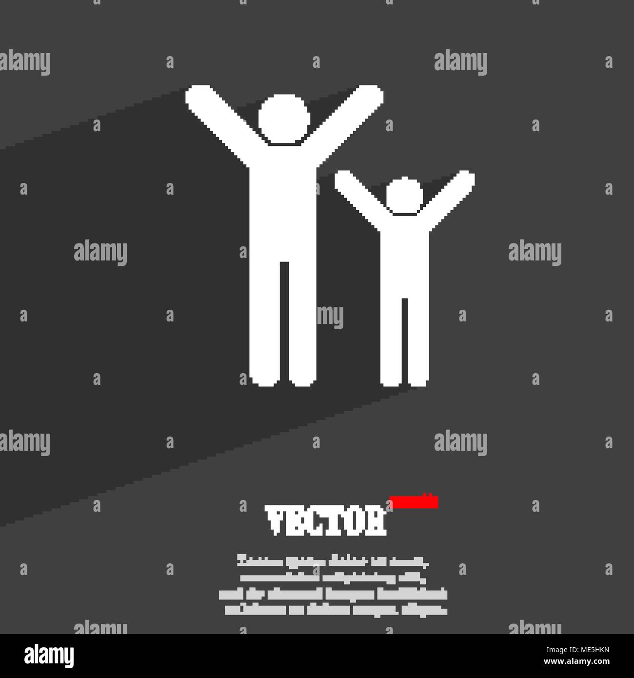 happy family icon symbol Flat modern web design with long shadow and ...