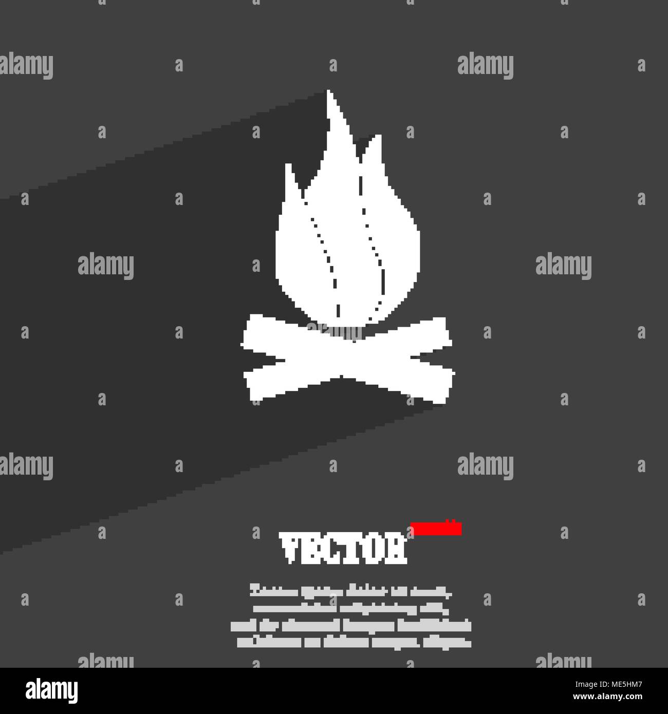 A fire icon symbol Flat modern web design with long shadow and space ...