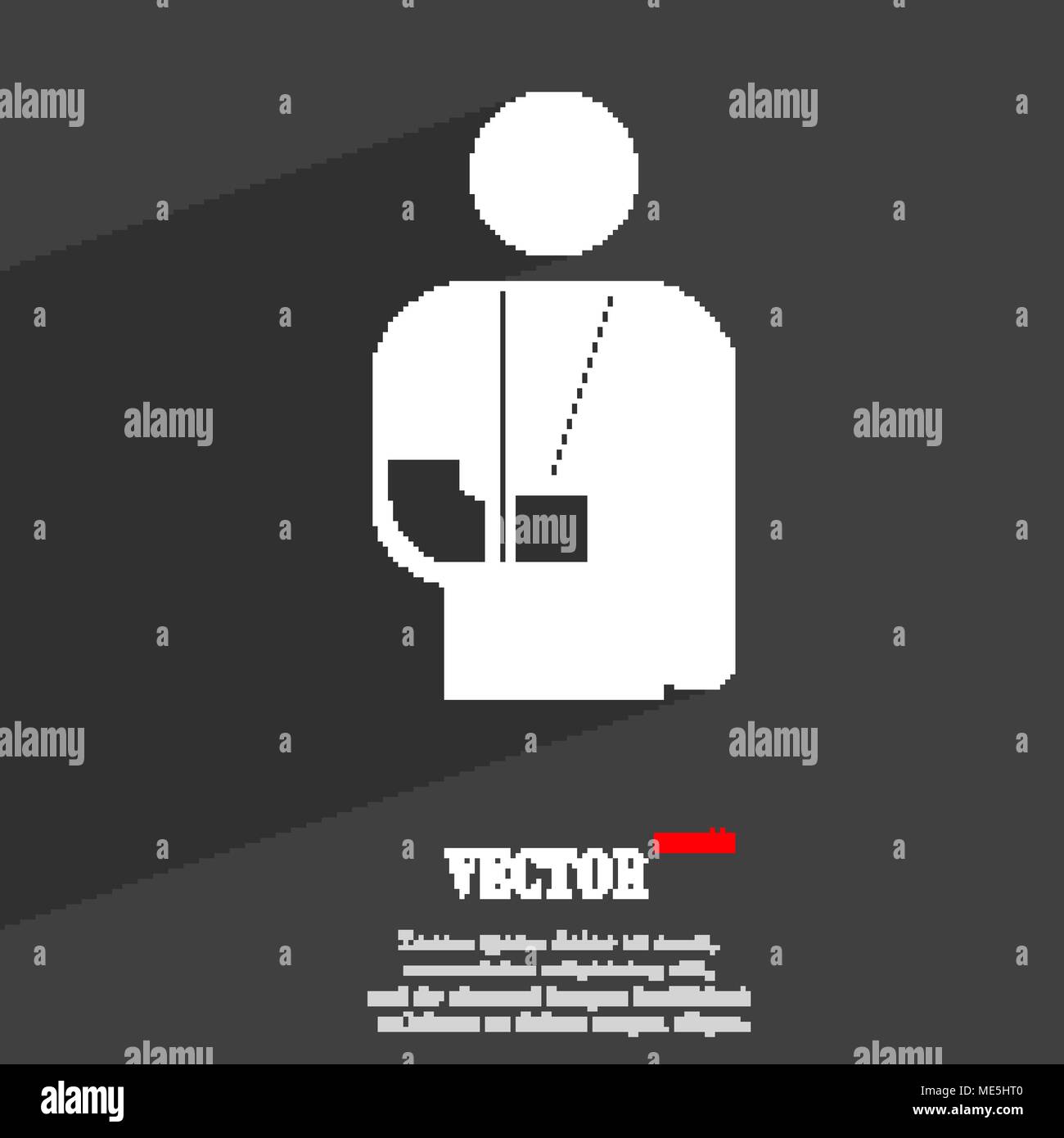 broken arm, disability icon symbol Flat modern web design with long