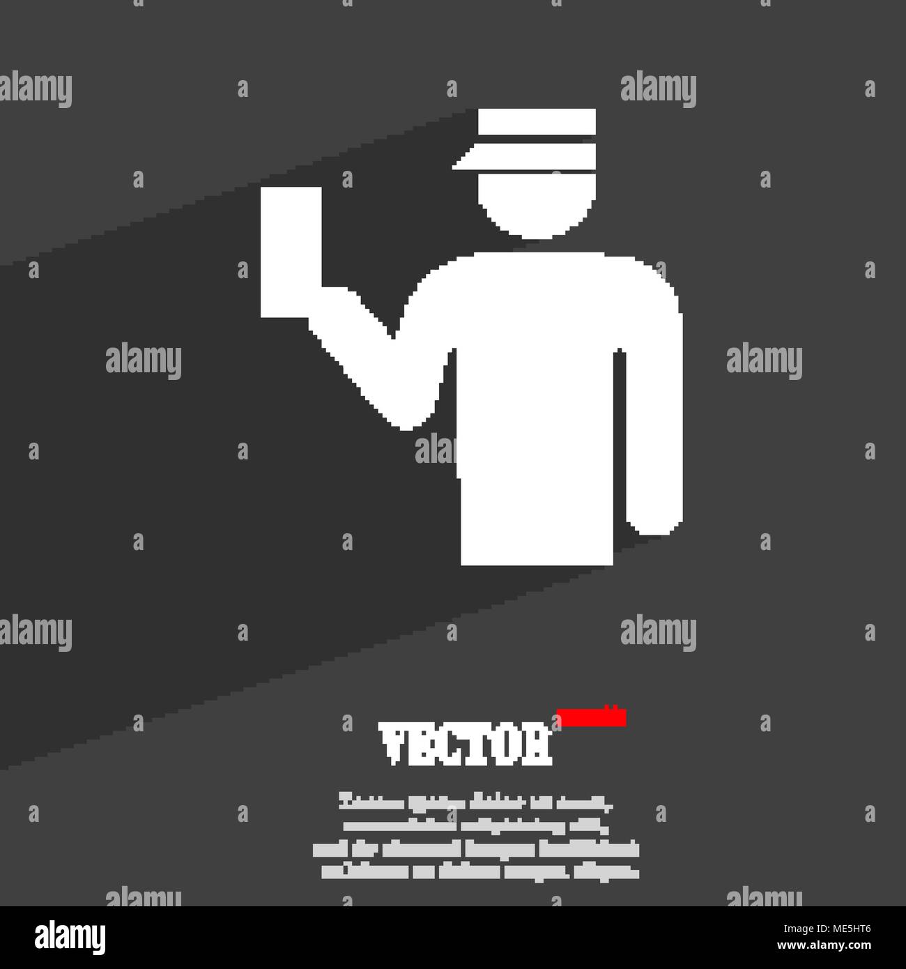 Inspector icon symbol Flat modern web design with long shadow and space ...