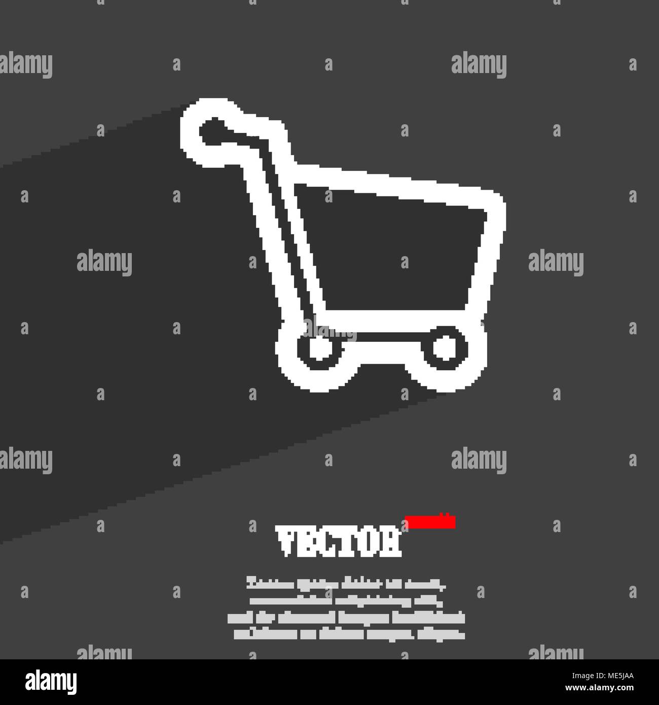 Shopping cart icon symbol Flat modern web design with long shadow and ...