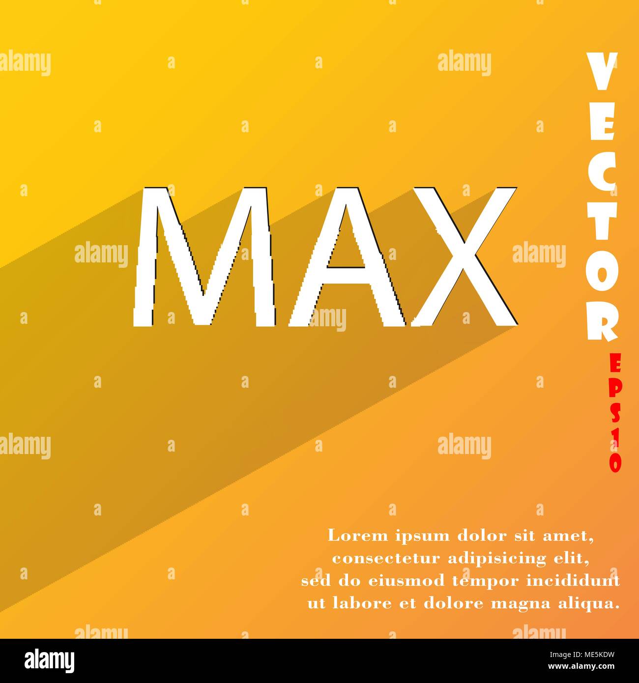 maximum icon symbol Flat modern web design with long shadow and space for your text. Vector illustration Stock Vector