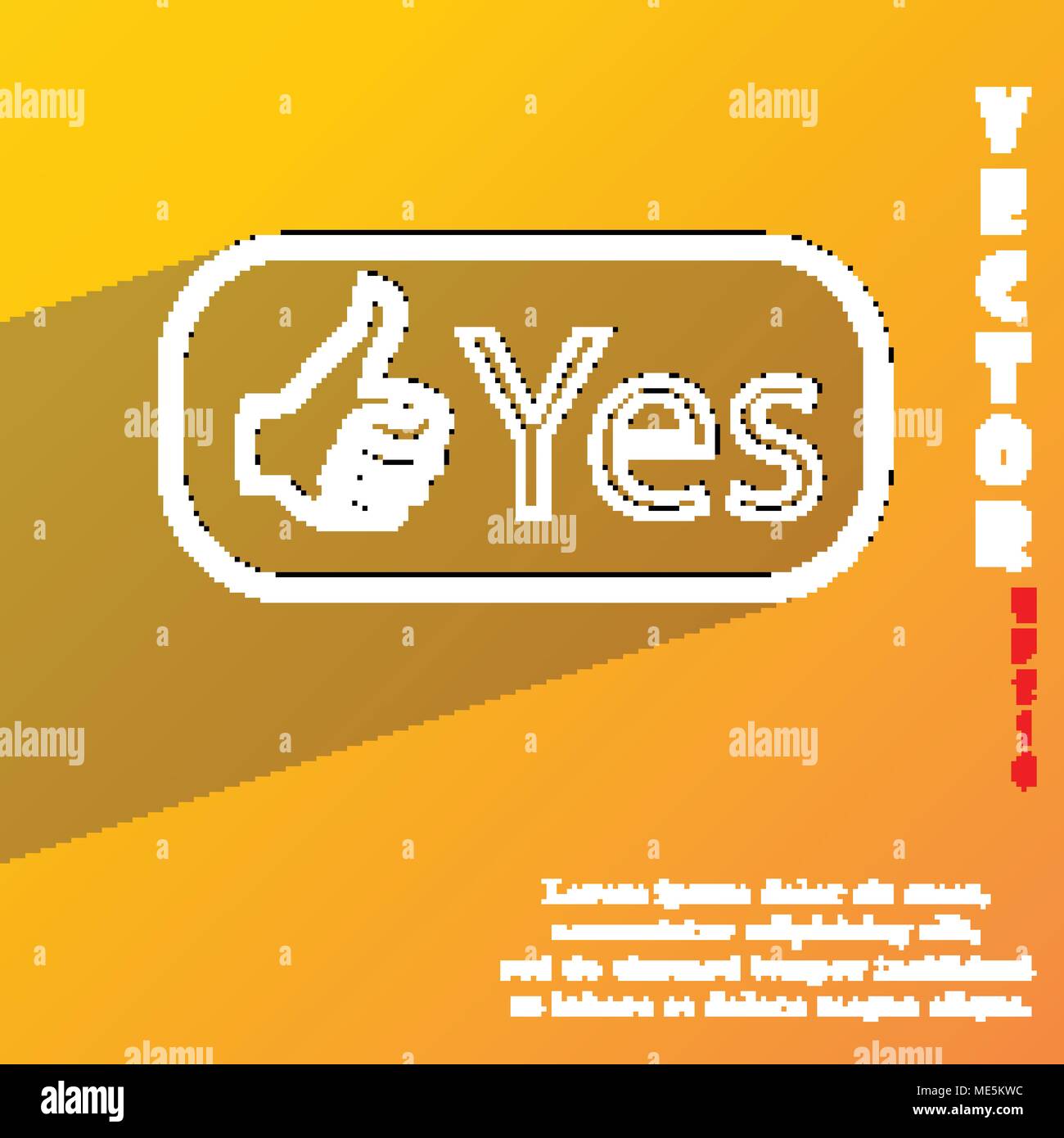 Yes icon symbol Flat modern web design with long shadow and space for ...