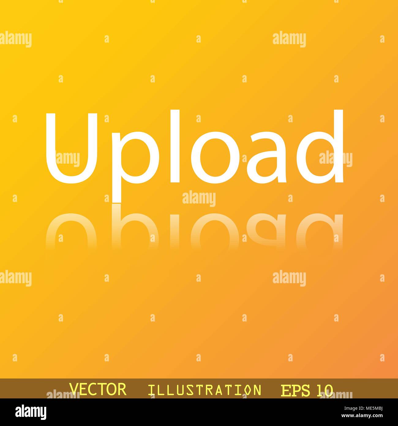Upload icon symbol Flat modern web design with reflection and space for ...