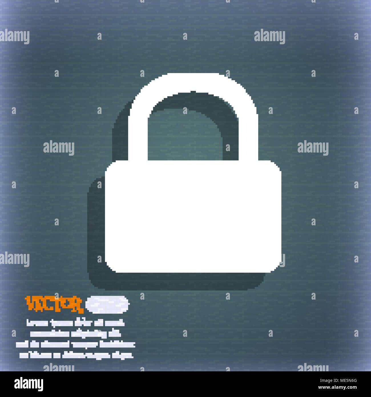 Pad Lock icon symbol on the blue-green abstract background with shadow ...