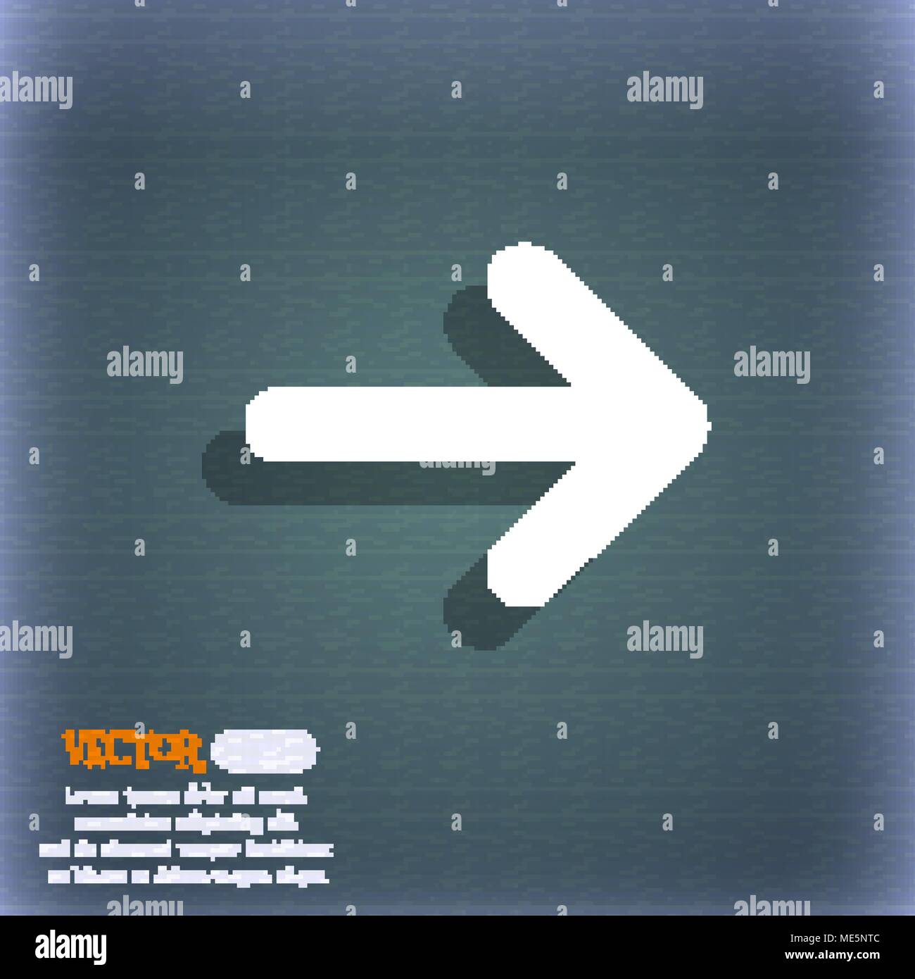 Arrow right, Next icon symbol on the blue-green abstract background ...
