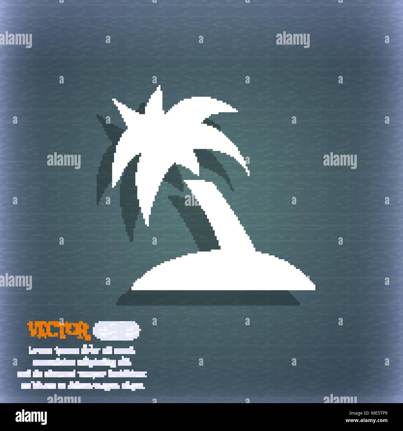 Palm Tree, Travel trip icon symbol on the blue-green abstract ...