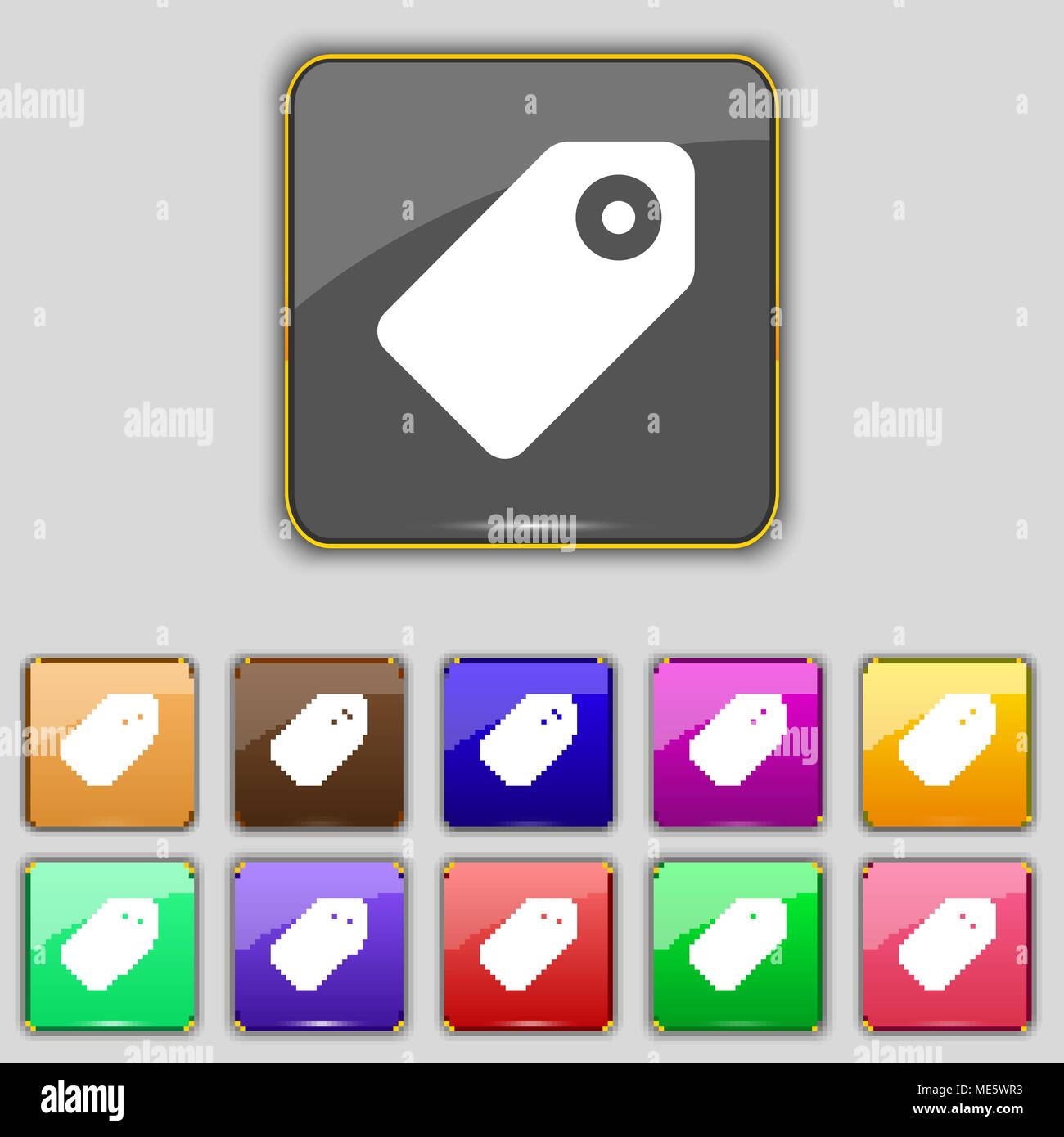 Special offer label icon sign. Set with eleven colored buttons for your ...