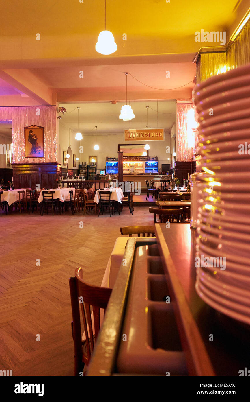 The faded grandeur of Clärchens Ballhaus in Mitte Berlin Germany EU. Stock Photo