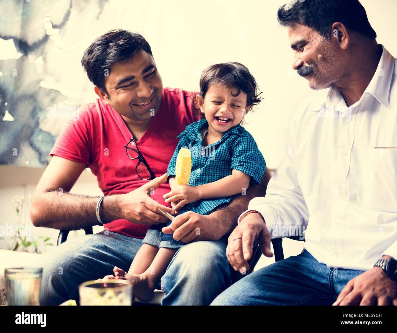 A happy Indian family Stock Photo