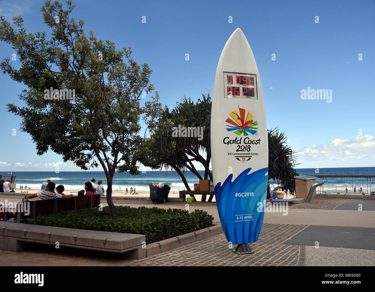 Surfers Paradise, Australia Dec 27, 2017. A surfboard themed