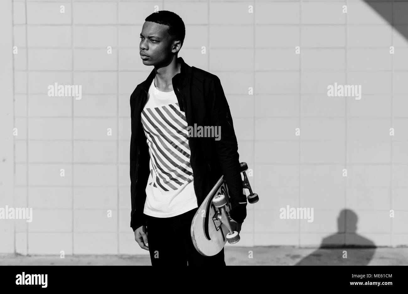 African teen boy Black and White Stock Photos & Images - Alamy