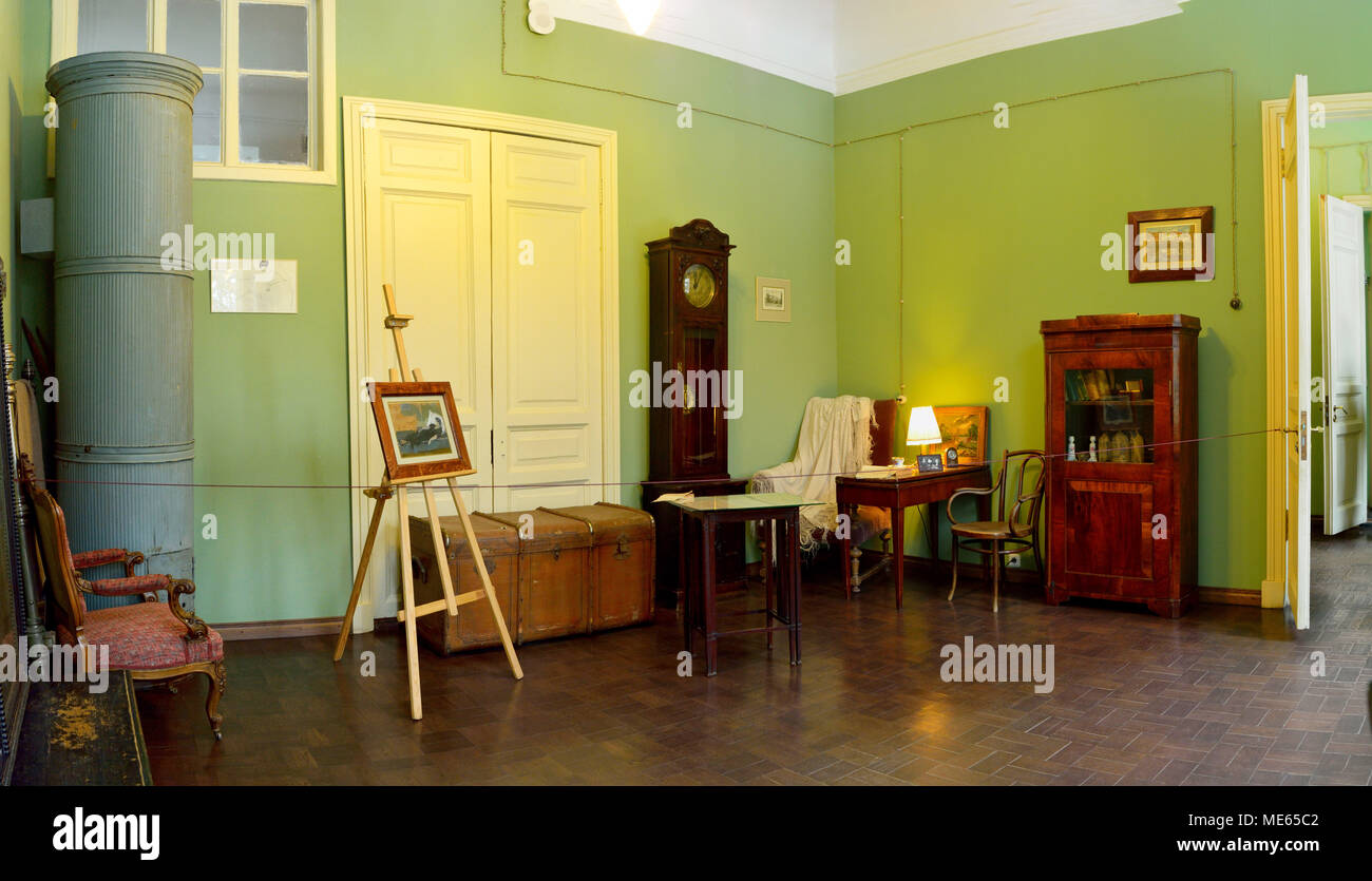 St Petersburg, Russia - March 25, 2018. Interior view of Anna Akhmatova living room at the Fountain House in St Petersburg. Stock Photo
