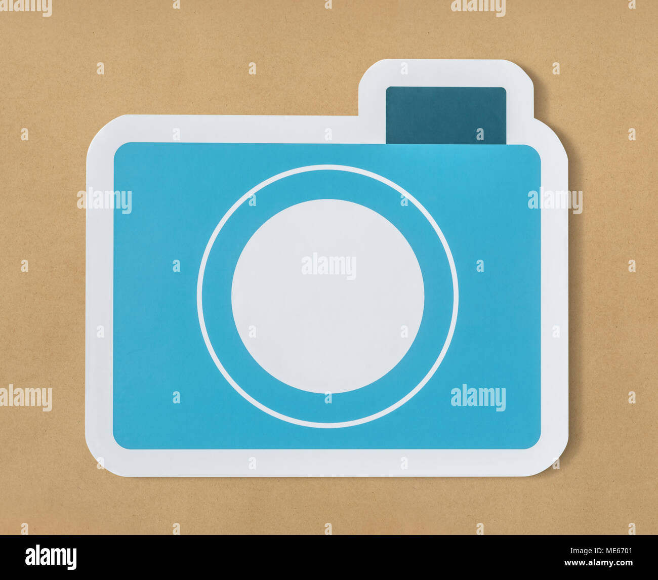Icon of blue paper camera Stock Photo - Alamy