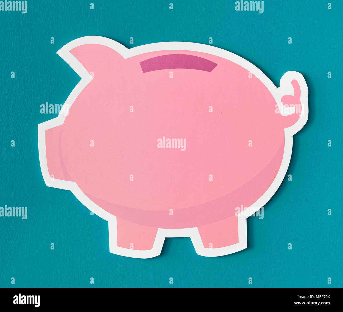 Pink piggy bank savings icon Stock Photo