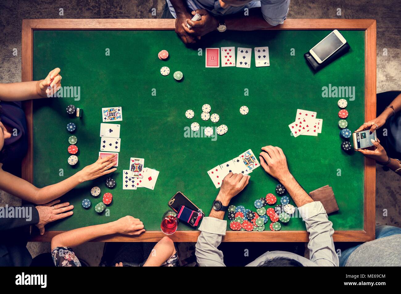 Aerial of people playing gamble in casino Stock Photo - Alamy