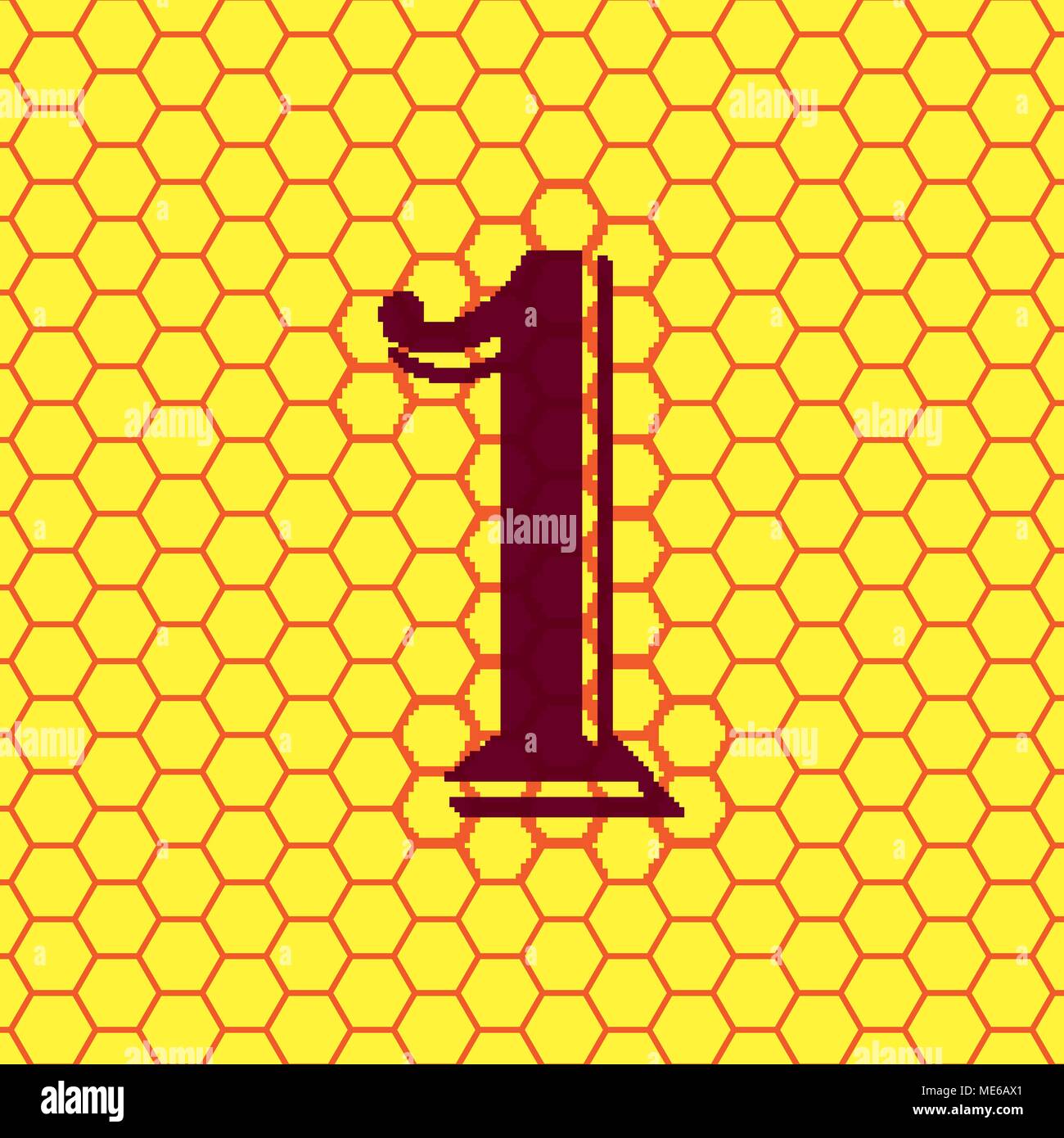 number one icon symbol on a yellow background abstract similar to a ...