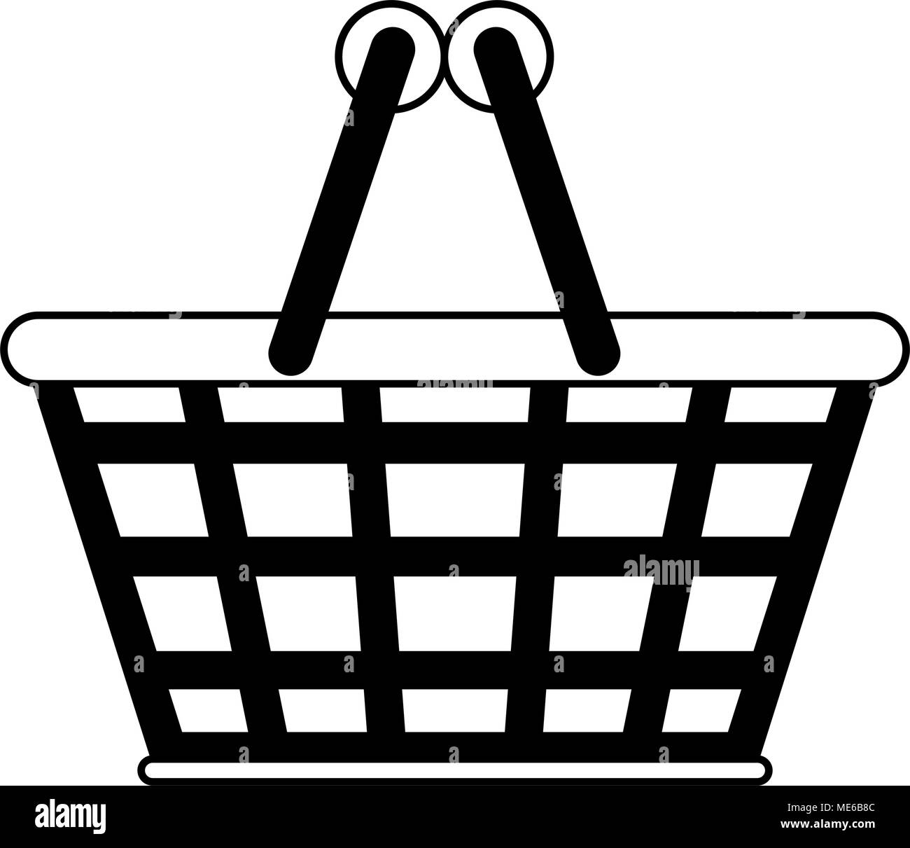 Shopping basket symbol on black and white Stock Vector Image & Art - Alamy