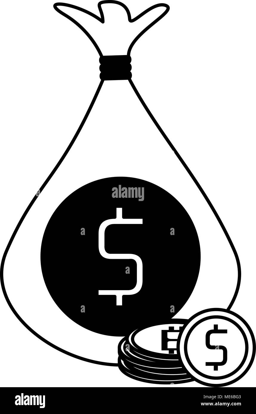 Money bag symbol on black and white Stock Vector Image & Art - Alamy