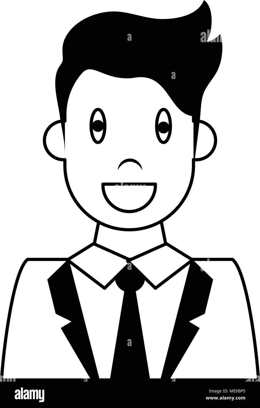 Businessman cartoon profile on black and white Stock Vector Image & Art ...